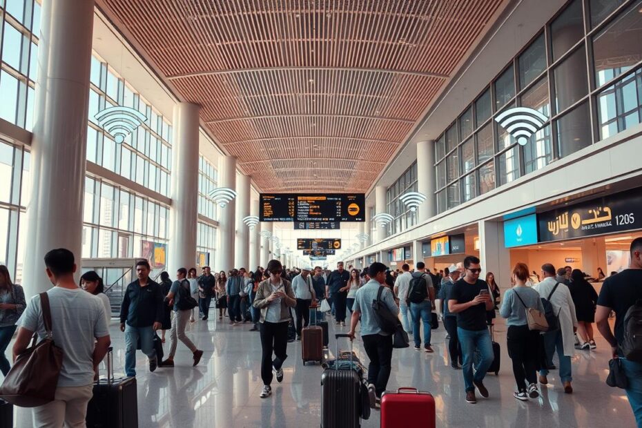 Do airports in Dubai and Abu Dhabi offer free WiFi?