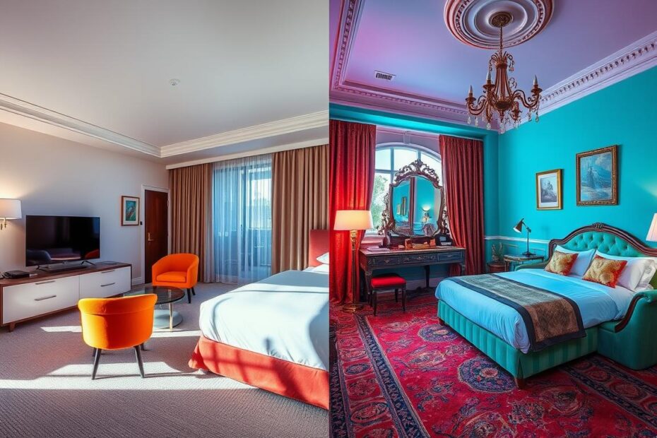 What are the differences between two hotel rooms?